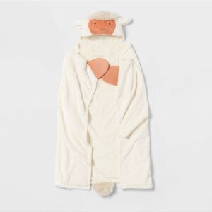 Nwt Pillowfort Kid's Boy Girl Easter/ Christmas Sheep Hooded Blanket One Size